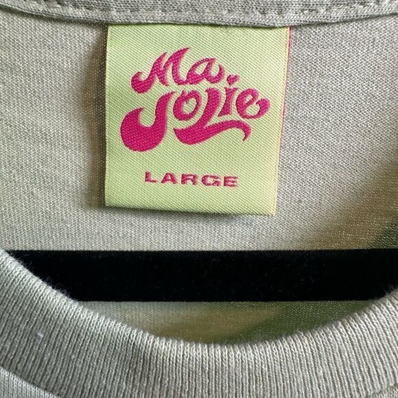 NWOT Ma Jolie Unisex Strawbaby Light Green Tee Shirt  - Size Large - Picture 4 of 6